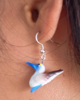 Blue-footed booby earring