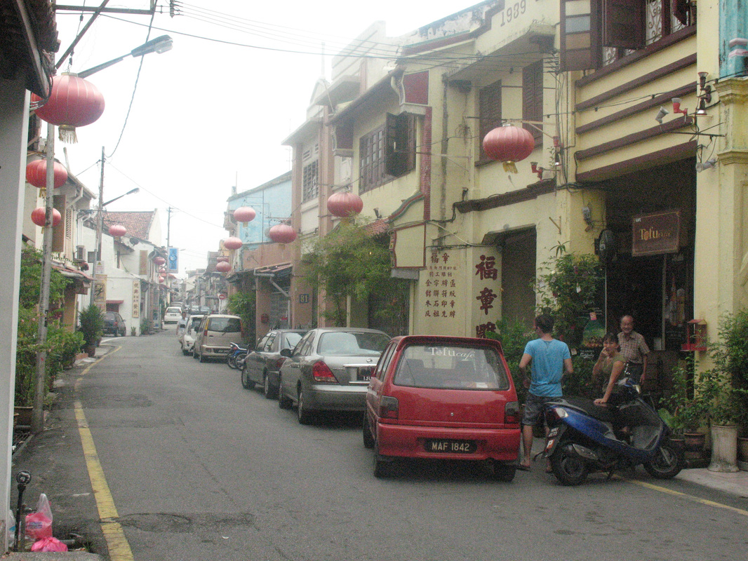 Street in downtown Malacca, Malaysia