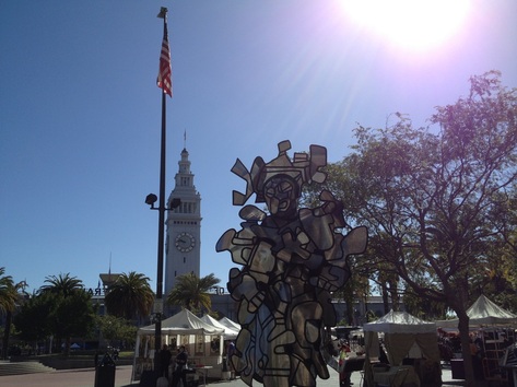 Statue, San Francisco Ferry Building, Ferry Plaza Farmer's Market